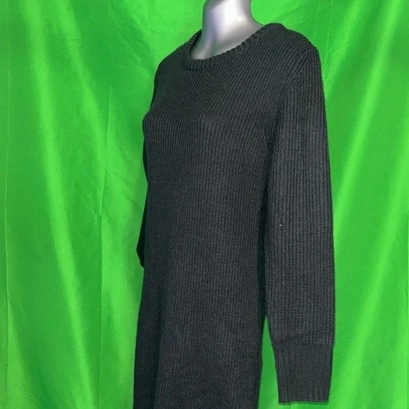 Calvin Klein Jeans Fall Long Sleeve Midi Sweater Dress w Zipper Slit - Picture 1 of 5